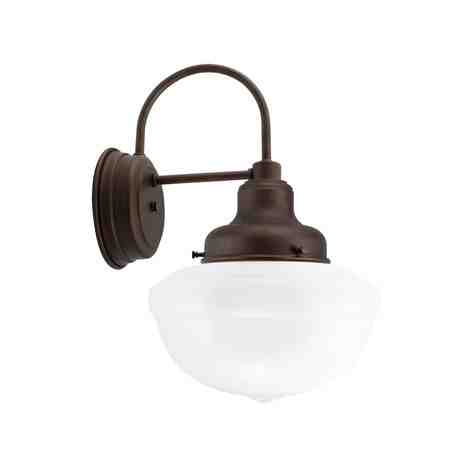Acorn LED Schoolhouse Sconce, 615-Oil-Rubbed Bronze, Opaque Glass