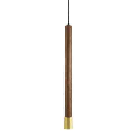 Alto Wooden Cylinder Pendant, Walnut Wood, Cup in 997-Natural Raw Copper, CSB-Black Cloth Cord