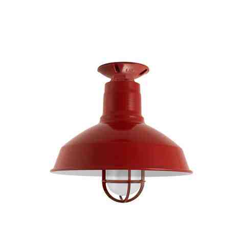 12" Dino Nautical LED, 400-Barn Red, CGG-Standard Cast Guard, FST-Frosted Glass