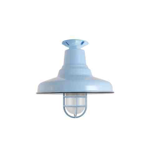 12" Union Nautical LED, 765-Porcelain Delphite, CGG-Standard Cast Guard, FST-Frosted Glass
