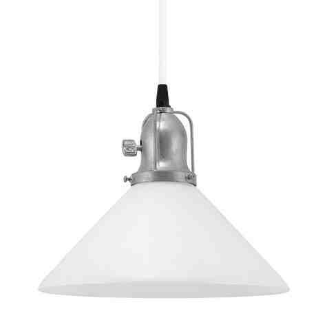 Homestead Pendant, Milk Glass, Cup in 975-Galvanized, With Arms, Paddle Switch, SWH-Standard White Cord