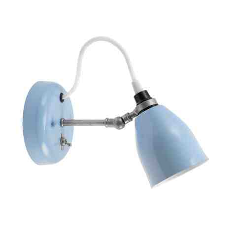 Lovell Wall Sconce, 715-Delphite Blue, Galvanized Arm, SWH-Standard White Cord