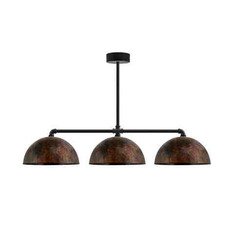 Loma 3-Light Chandelier, 16" Shades, 999-Natural Oil-Rubbed Copper, Mounting in 100-Black