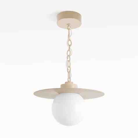 16" Cassidy LED Globe Chain Pendant, 630-Beige, Standard White Cord