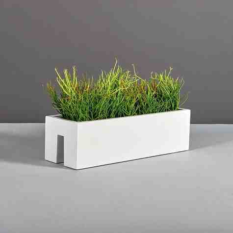 Jay Scotts Fiberglass Tiergarden Railing Planter, Matte White