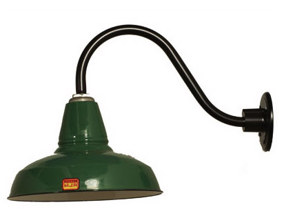 1 VTG 12" Porcelain Flush Mount Industrial Green Enamel Barn Light Lamp 