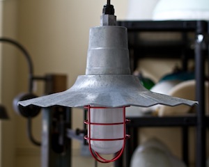 barn light galvanized radial wave pendant frost glass
