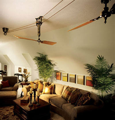 Vintage Look Ceiling Fan with Light