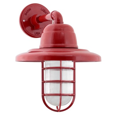 atomic industrial guard ccg sconce 400 barn red ribbed glass