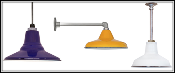 vintage porcelain enamel barn lights