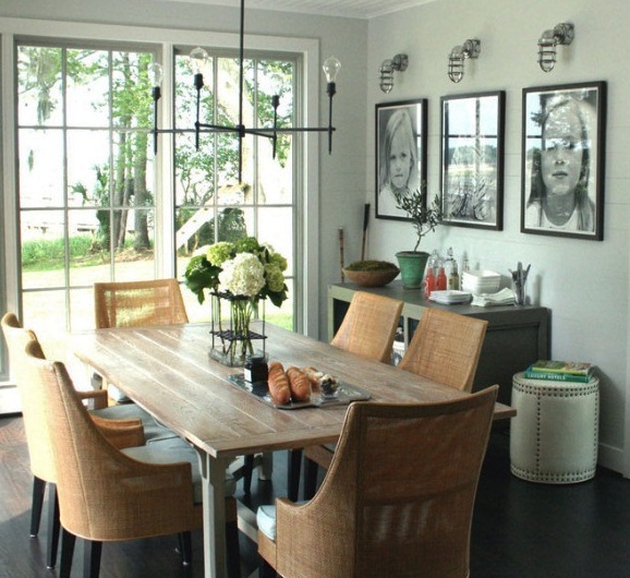 dining room with sconces