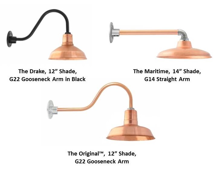 Copper gooseneck outdoor deals light