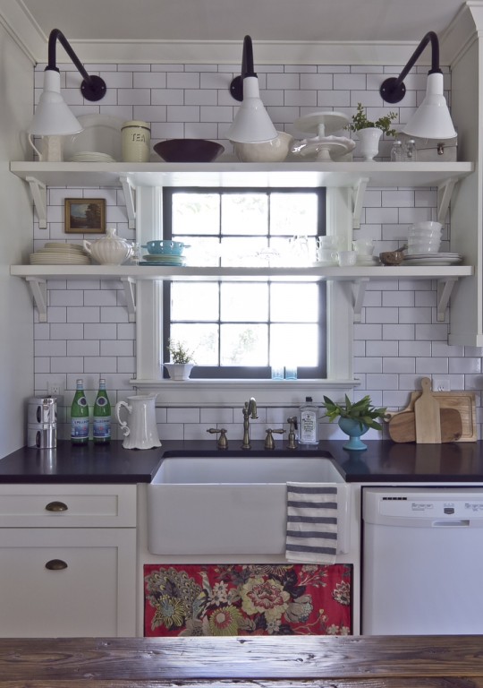 barn light over kitchen sink