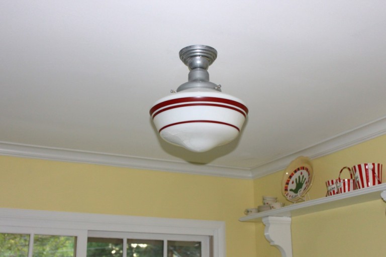 Schoolhouse Pendants Crowning Touch in Tudor Kitchen Remodel ...