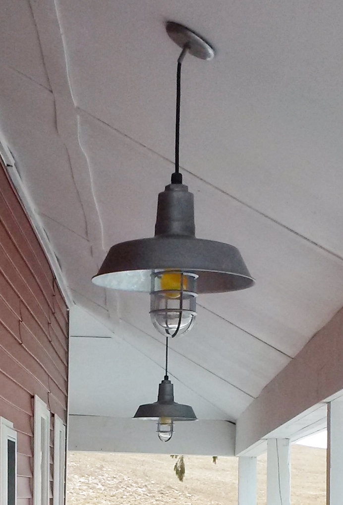 Galvanized pendant store barn light