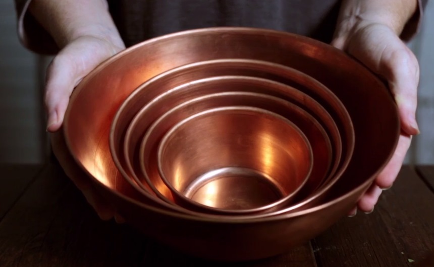 raw copper nesting bowls
