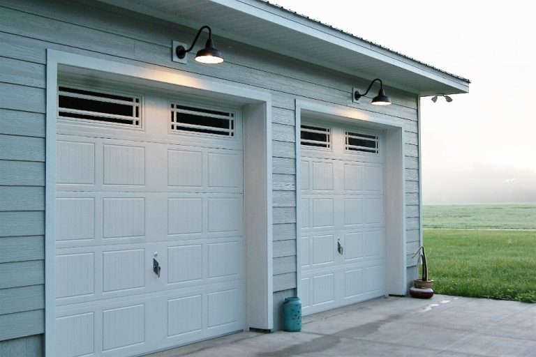 Barn lights over garage shop doors