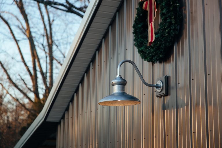 Gooseneck Barn Light Adds Style To, Mounting Light Fixture On Steel Siding