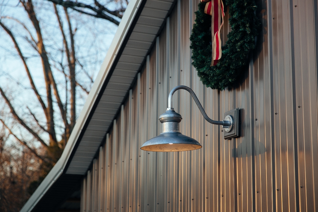 Gooseneck Barn Light Adds Style To Industrial Pole Barn Inspiration