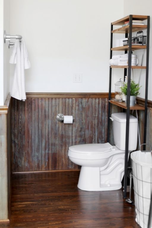 handcrafted toilet shelf