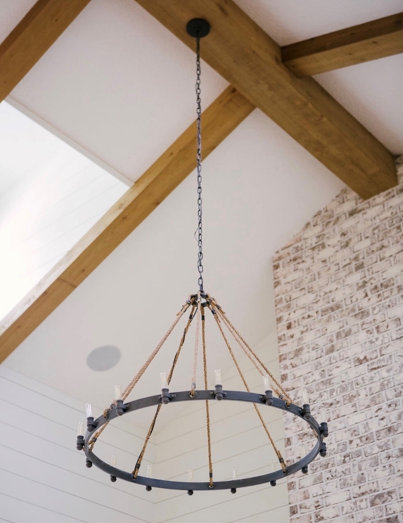 Farmhouse chandelier living deals room