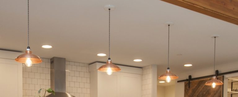 Copper Pendants Add Warmth To New, Copper Kitchen Island Lighting