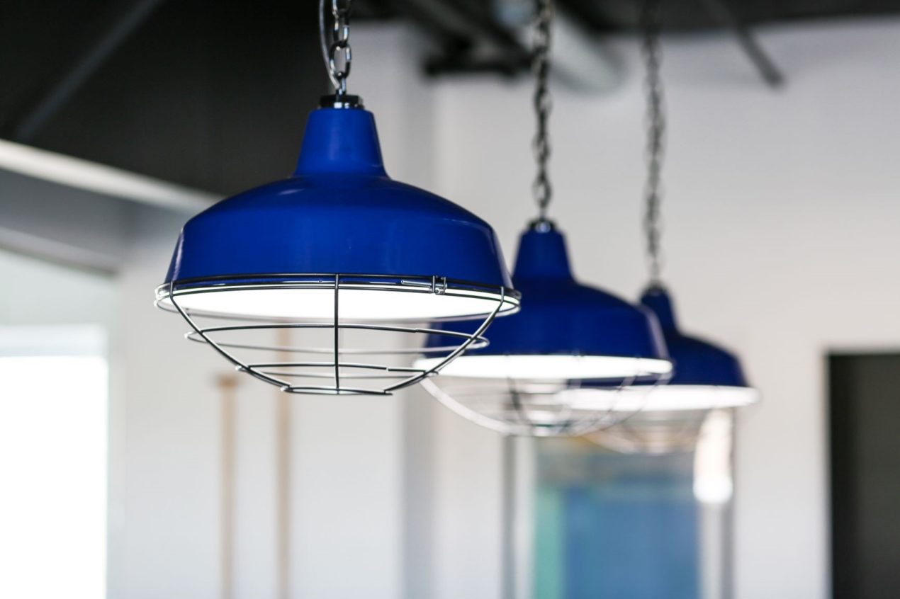 Argyll Industrial Pendant Light Duck Egg Blue - Elesi