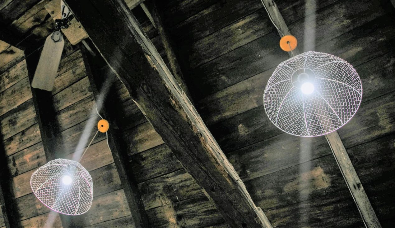 Chicken Wire Ceiling Pendants Right at Home Down on the Farm