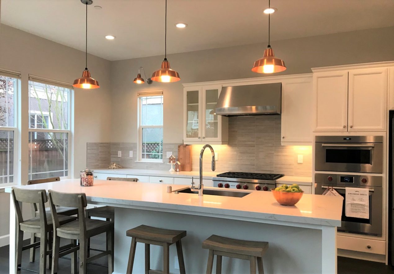 copper pendant lighting kitchen