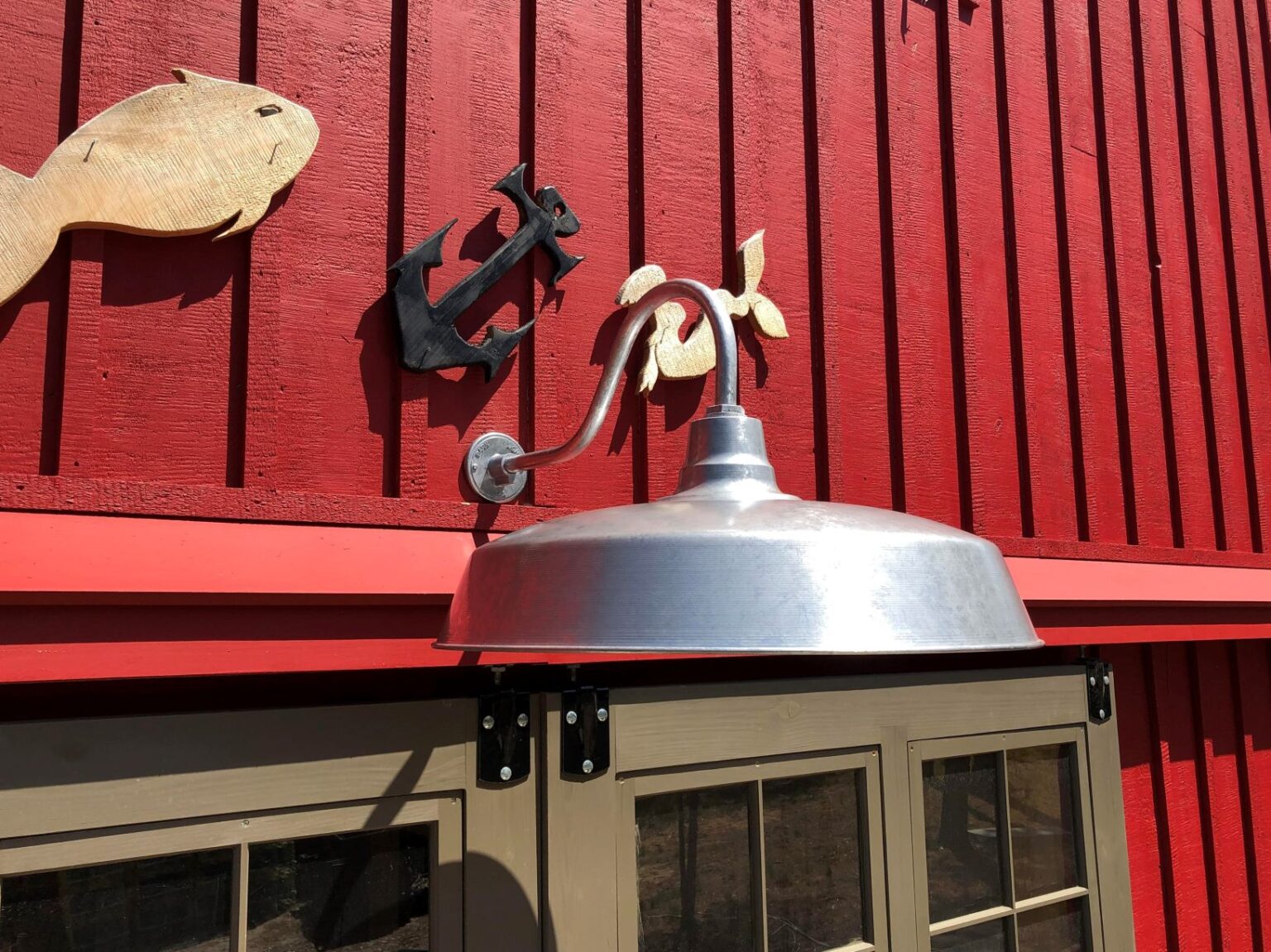 Classic Gooseneck Lights Bring Timeless Charm to New England Barn