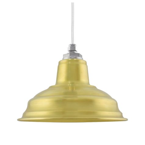 old dixie 11 inch pendant brass white cord