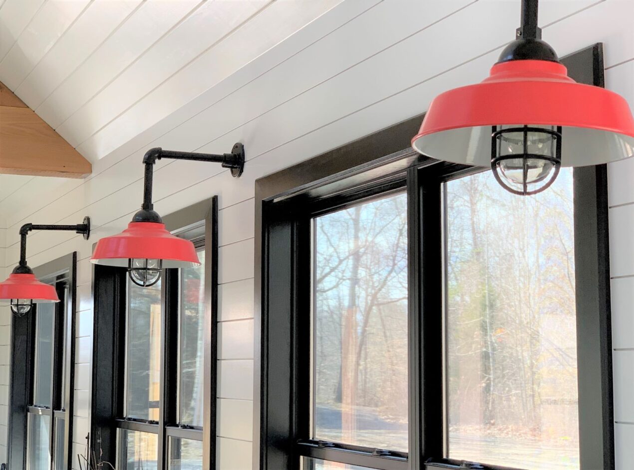 Colorful Gooseneck Lights Add Playful Touch to New Sunroom