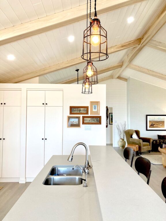 farmhouse pendant light over sink