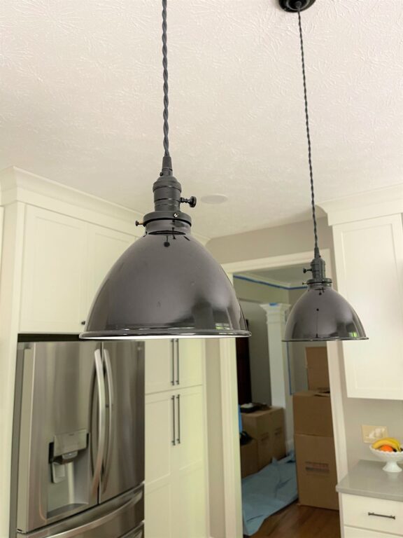 Kao Gladstone Pendant Light 8in 150 Black TBK BlackSocket KnobSwitch 60WEdison3