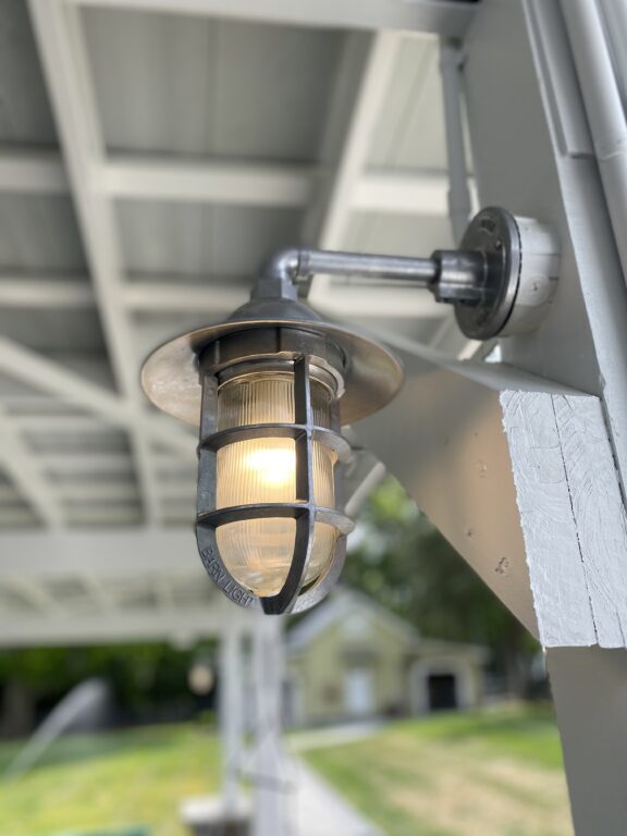 Industrial Guard Sconce 975 Galvanized Flared TGG RibbedGlass