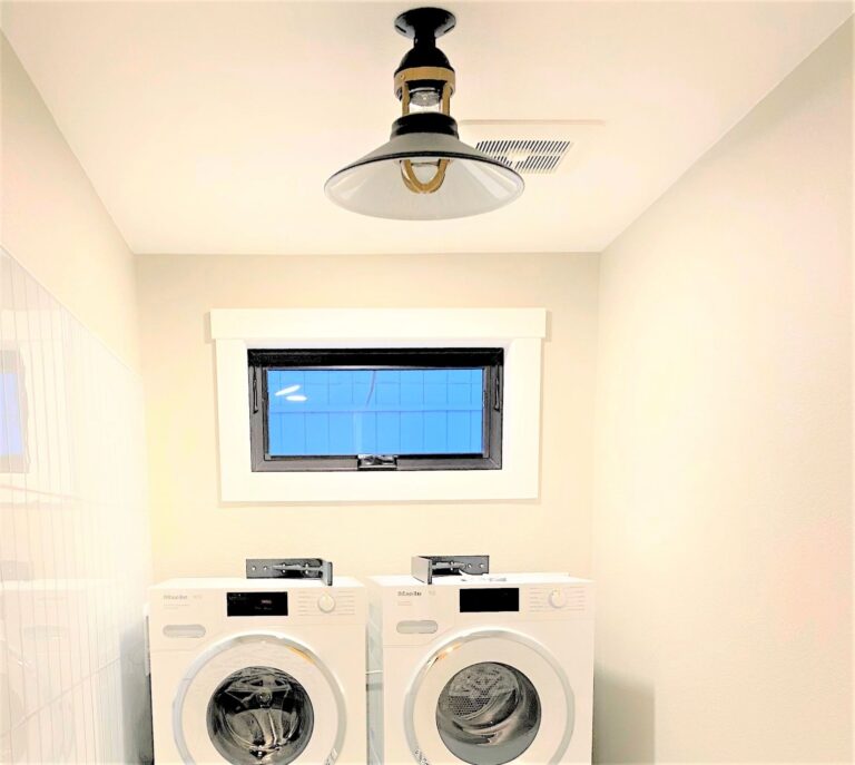 residential interior laundry light Wallaby Flush Mount Pendant 14in 105 Textured Black 998 Weathered Brass