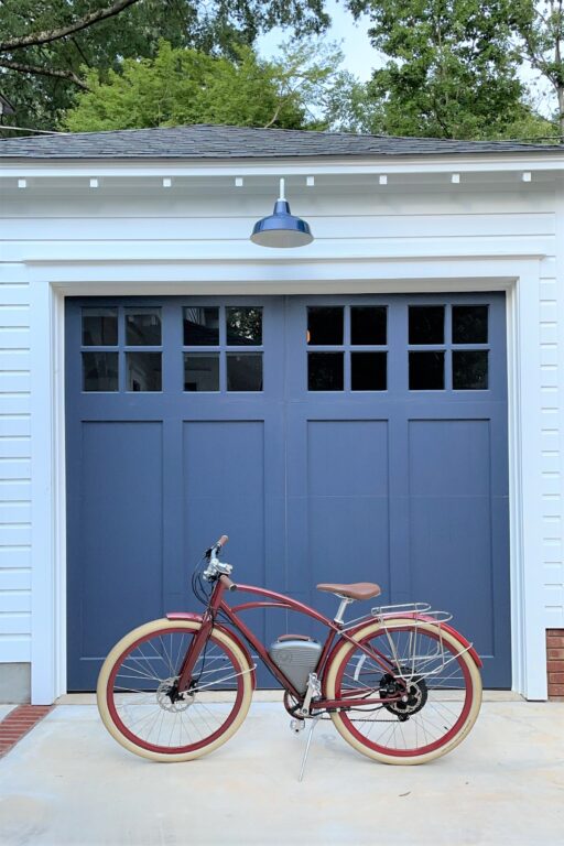6CC36DEF residential exterior garage avalon gooseneck light 14in 705 navy G26 200 White bike