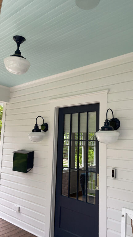 Acorn Schoolhouse Sconce Opaque 705 Navy PB4 705 Navy Acorn Schoolhouse Stem Mount Pendant Opaque 705 Navy PB4 3instem StandardBeehive4