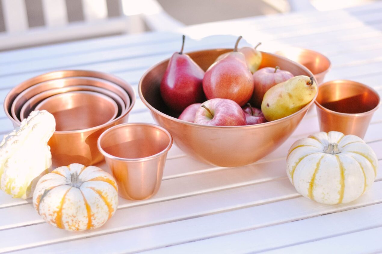 Set of 5 Solid Copper Nesting Bowls