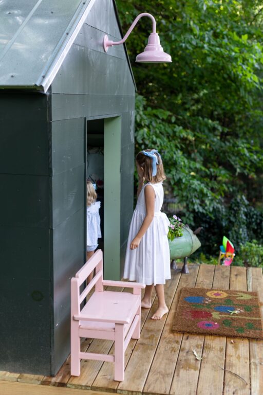 DK0A9052 residential exterior playhouse lighting union gooseneck light 10in 480 Blush Pink G26arm children