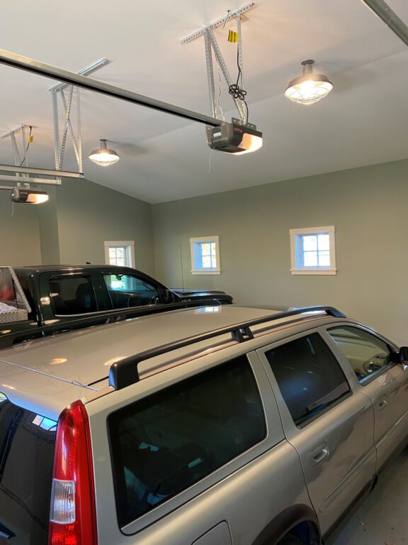 IMG 0439 residential interior garage lighting Original Flush Mount Pendant 16in 975 Galvanized wire cage