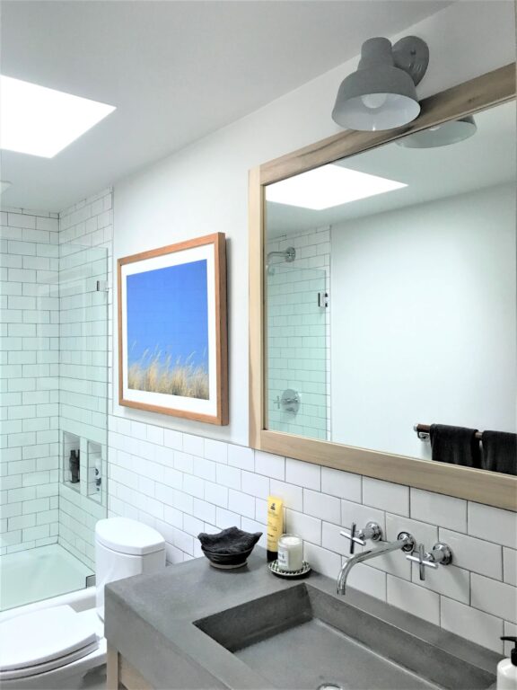IMG 4012 residential interior bathroom vanity lighting Bowie Wall Sconce 8in 800 Industrial Grey