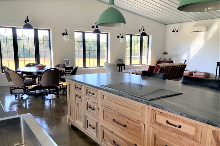 IMG 2207 residential interior lighting kitchen Round Schoolhouse Gooseneck Light Opaque 710 Cobalt G26arm Wilcox Uplight Pendant 20in 311 Jadi