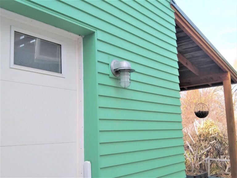 IMG 20211120 120055438 MP residential exterior lighting porch entryway Streamline Industrial Guard Sconce 975 Galvanized Flared Wire Guard Frosted Glass