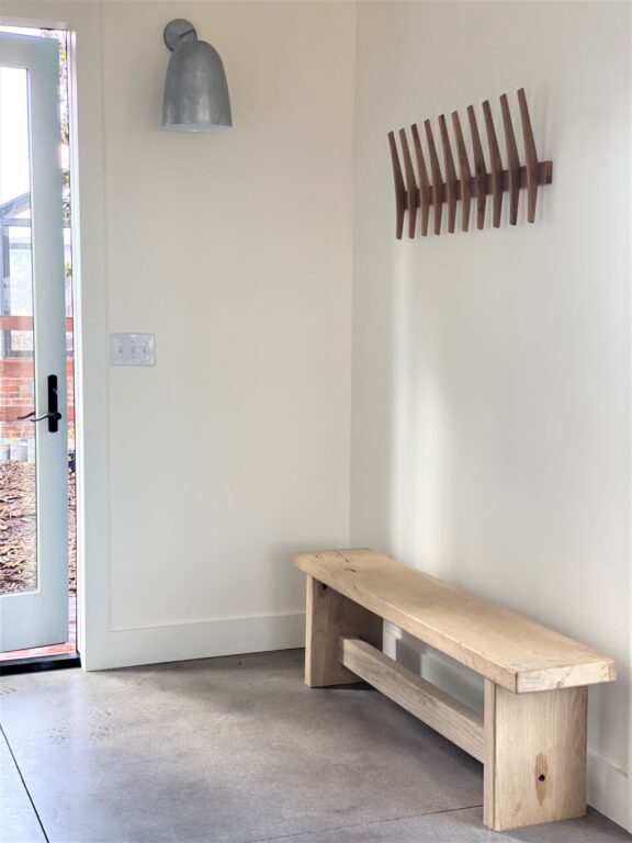 IMG 3347 residential interior lighting entryway mudroom Egg Wall Sconce 975 Galvanized 200 White 8in Projection