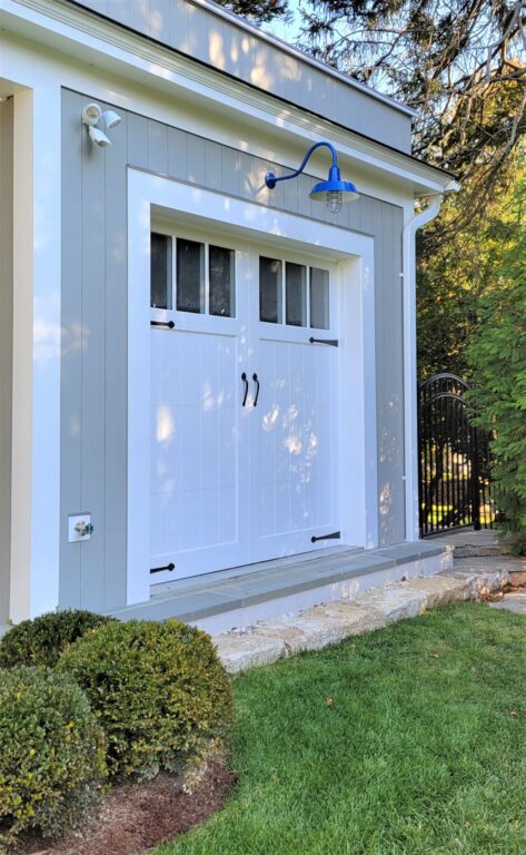Back residential exterior garage lighting Original Nautical LED Gooseneck Light 14in 700 Royal Blue G22arm Wire Guard Clear Glass 1