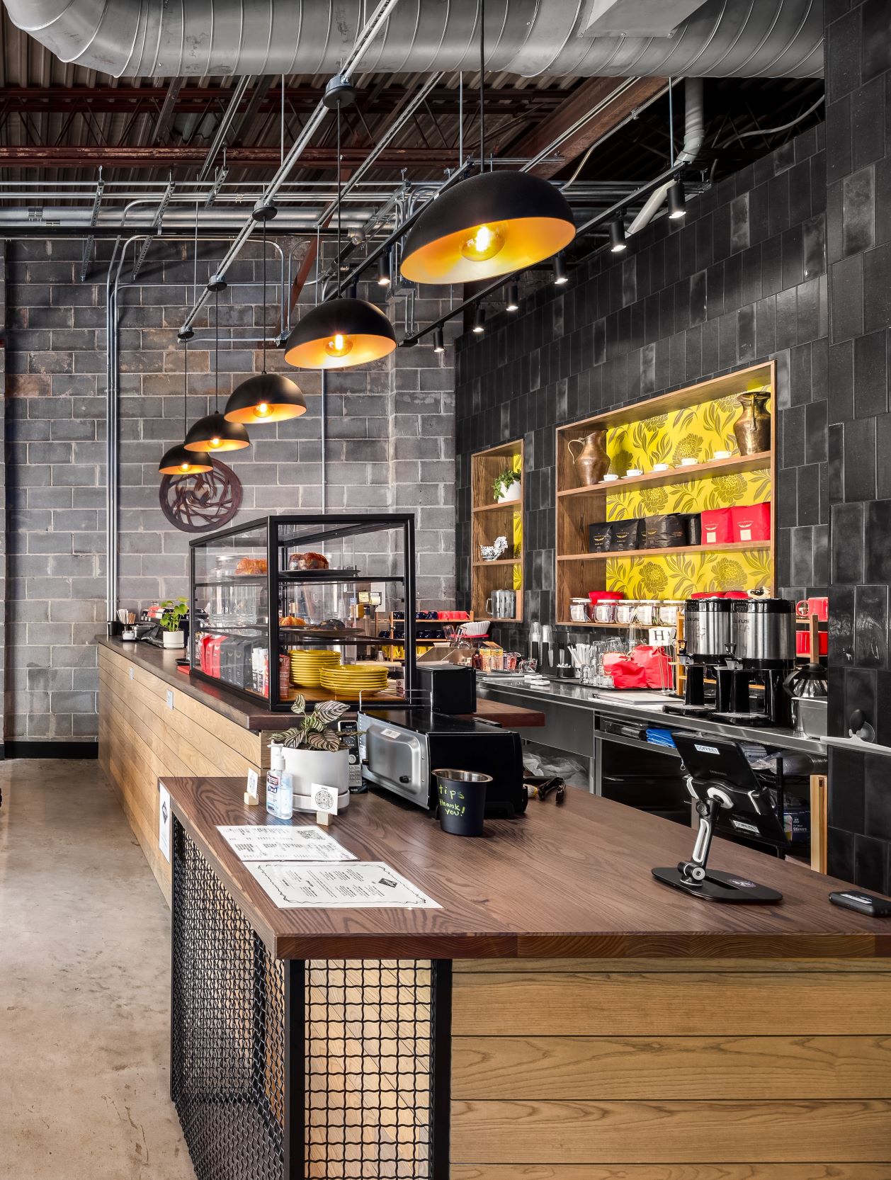 pendant lights over bar