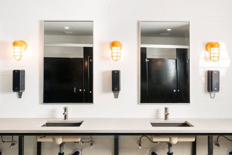 4 29 21 BlockIIDesign 25 commercial interior lighting bathroom Industrial Static Sconce 506 Sunflower CGG Frosted Glass