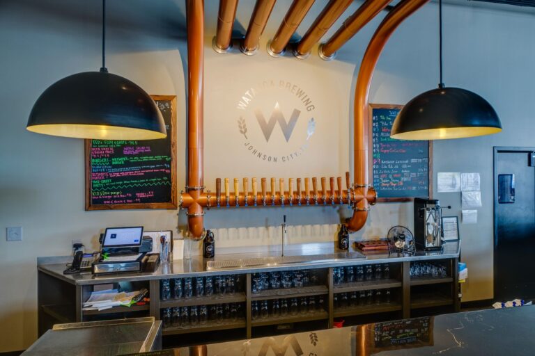 IMG 5670 fused commercial interior bar brewery loma cord pendant SBK standard black cord 100 black 997 raw brass on