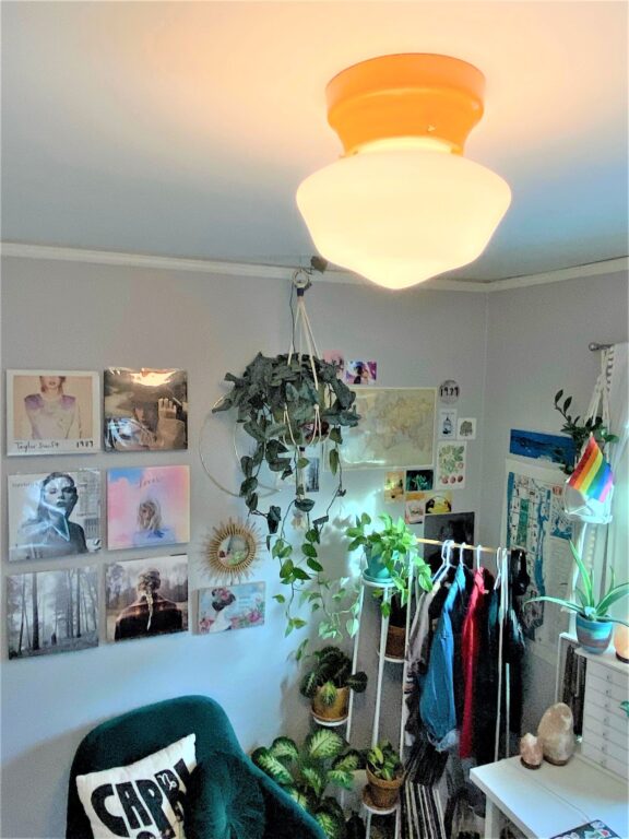 46CCE204 8F4B 4930 B355 77718377012E residential interior lighting kids bedroom Kao Primary Schoolhouse Flush Mount Large Opaque 495 Sherbet Orange